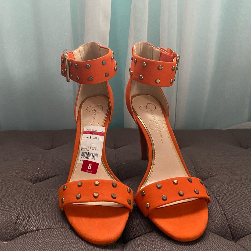Studded Orange Heels